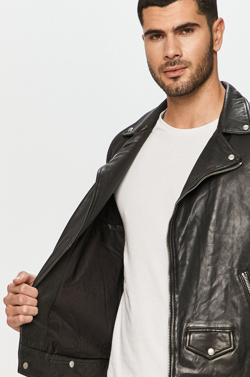 AllSaints Kožená bunda Milo Biker - Pepit.cz