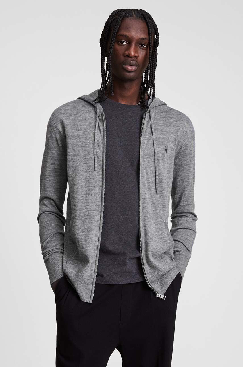 AllSaints Mikina Mode Merino Zip Hood - Pepit.cz