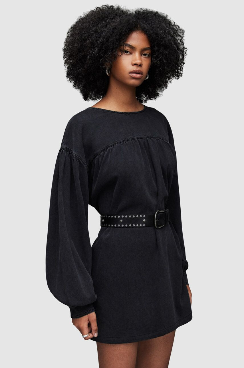 AllSaints Šaty černá barva mini oversize - Pepit.cz