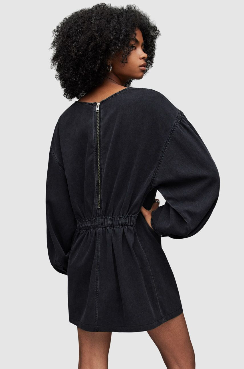 AllSaints Šaty černá barva mini oversize - Pepit.cz