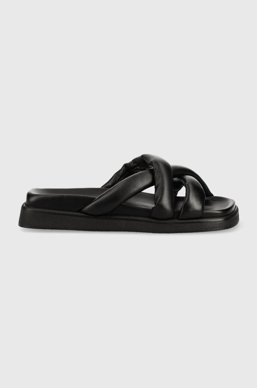 Alohas Kožené pantofle Slip On Cross dámské černá barva S00202.25 - Pepit.cz