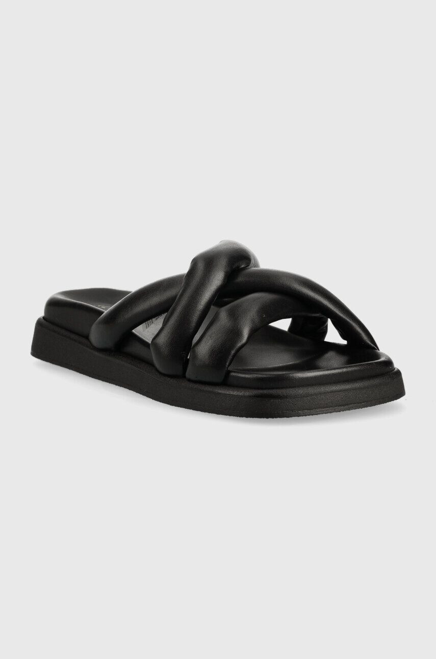 Alohas Kožené pantofle Slip On Cross dámské černá barva S00202.25 - Pepit.cz