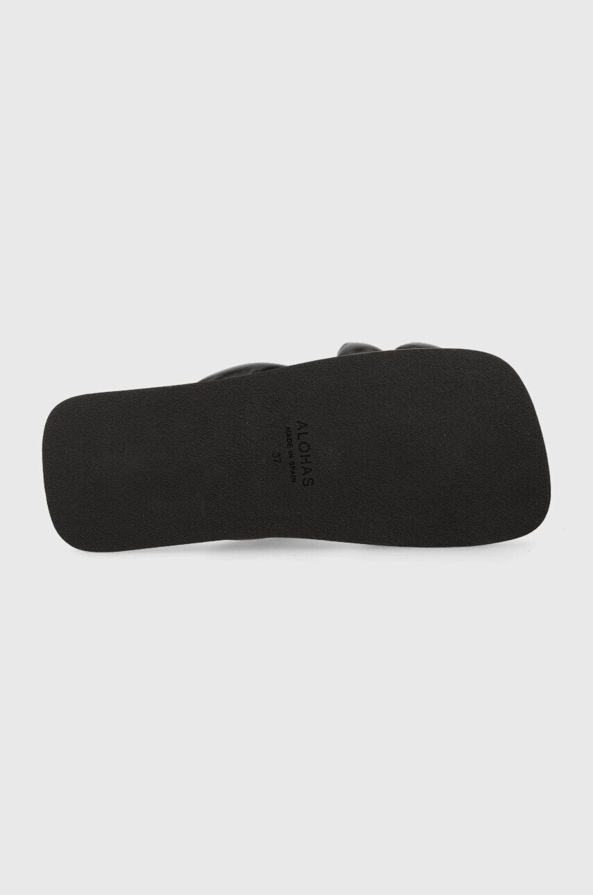 Alohas Kožené pantofle Slip On Cross dámské černá barva S00202.25 - Pepit.cz