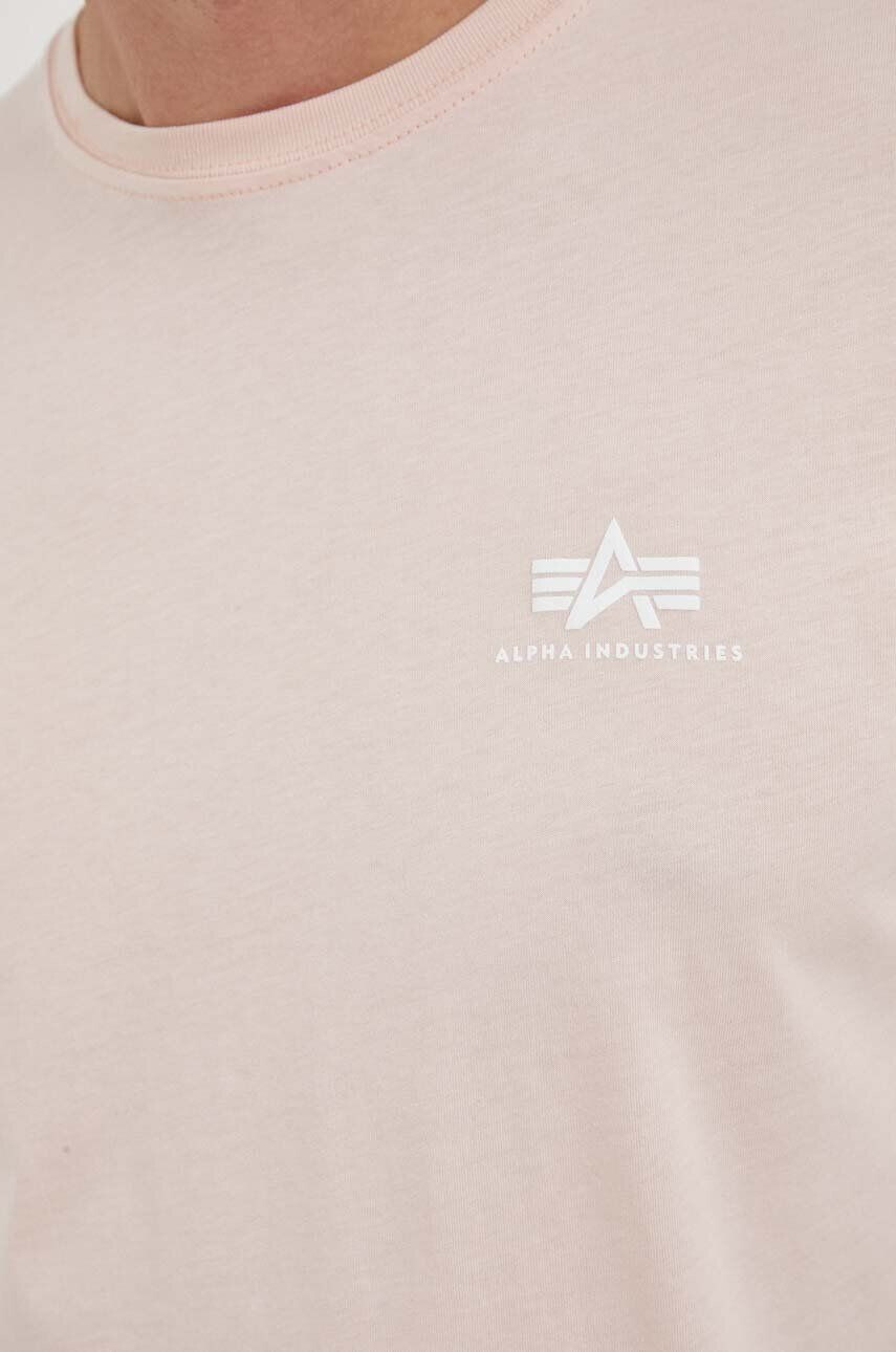 Alpha Industries Bavlněné tričko růžová barva s potiskem - Pepit.cz