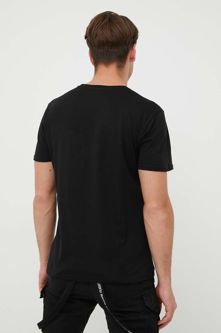 Alpha Industries Bavlněné tričko Basic T-Shirt Foil Print černá barva s potiskem 100501FP.530 - Pepit.cz