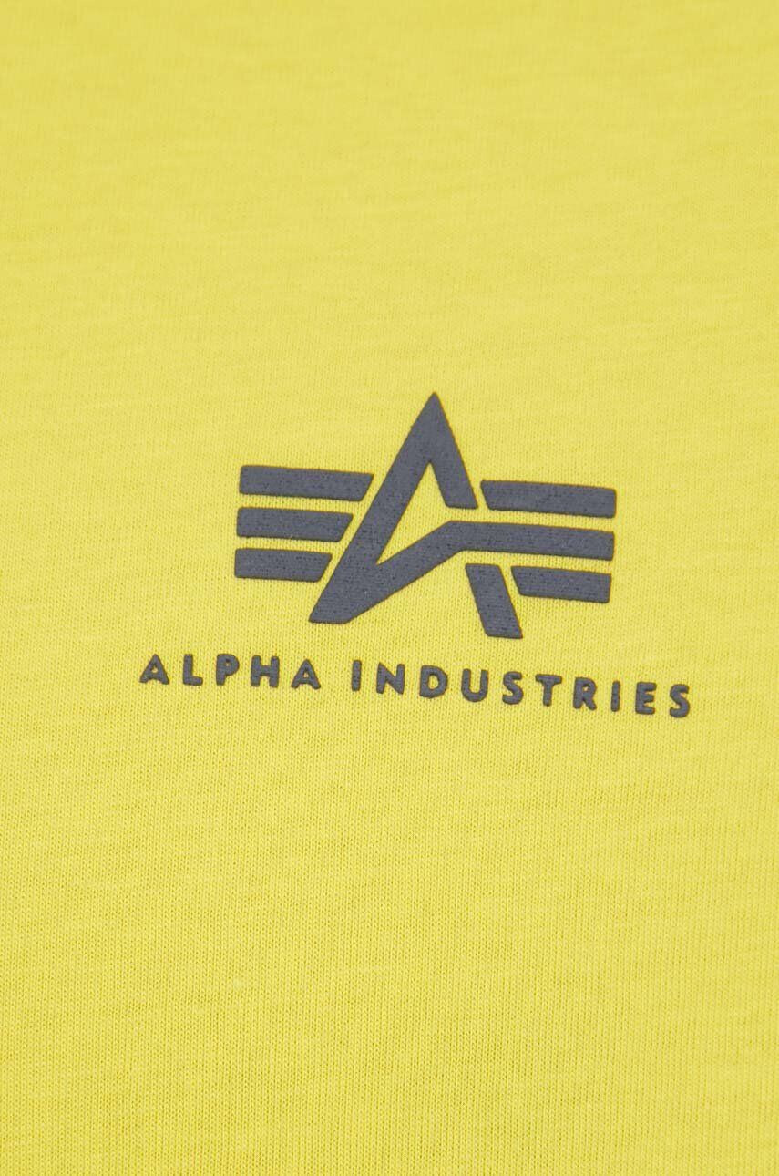 Alpha Industries Bavlněné tričko žlutá barva s potiskem 188505.465-EmpireYell - Pepit.cz