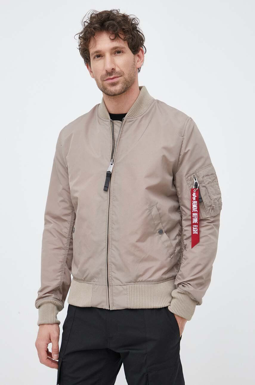 Alpha Industries Bomber bunda béžová barva přechodná - Pepit.cz