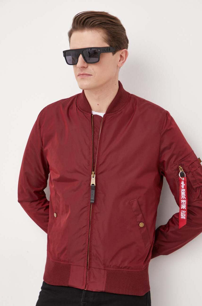 Alpha Industries Bomber bunda vínová barva přechodná 191103.184-Burgundy - Pepit.cz