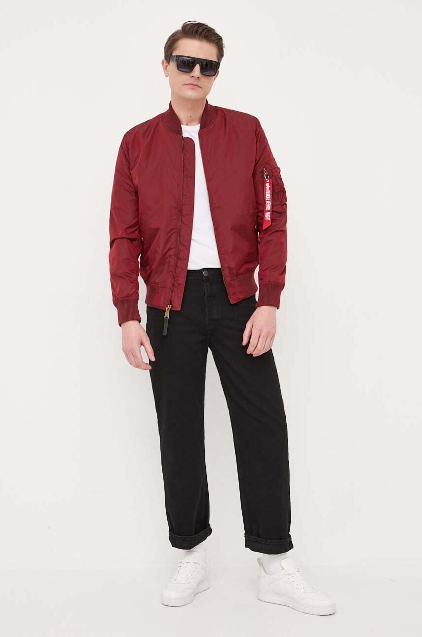 Alpha Industries Bomber bunda vínová barva přechodná 191103.184-Burgundy - Pepit.cz