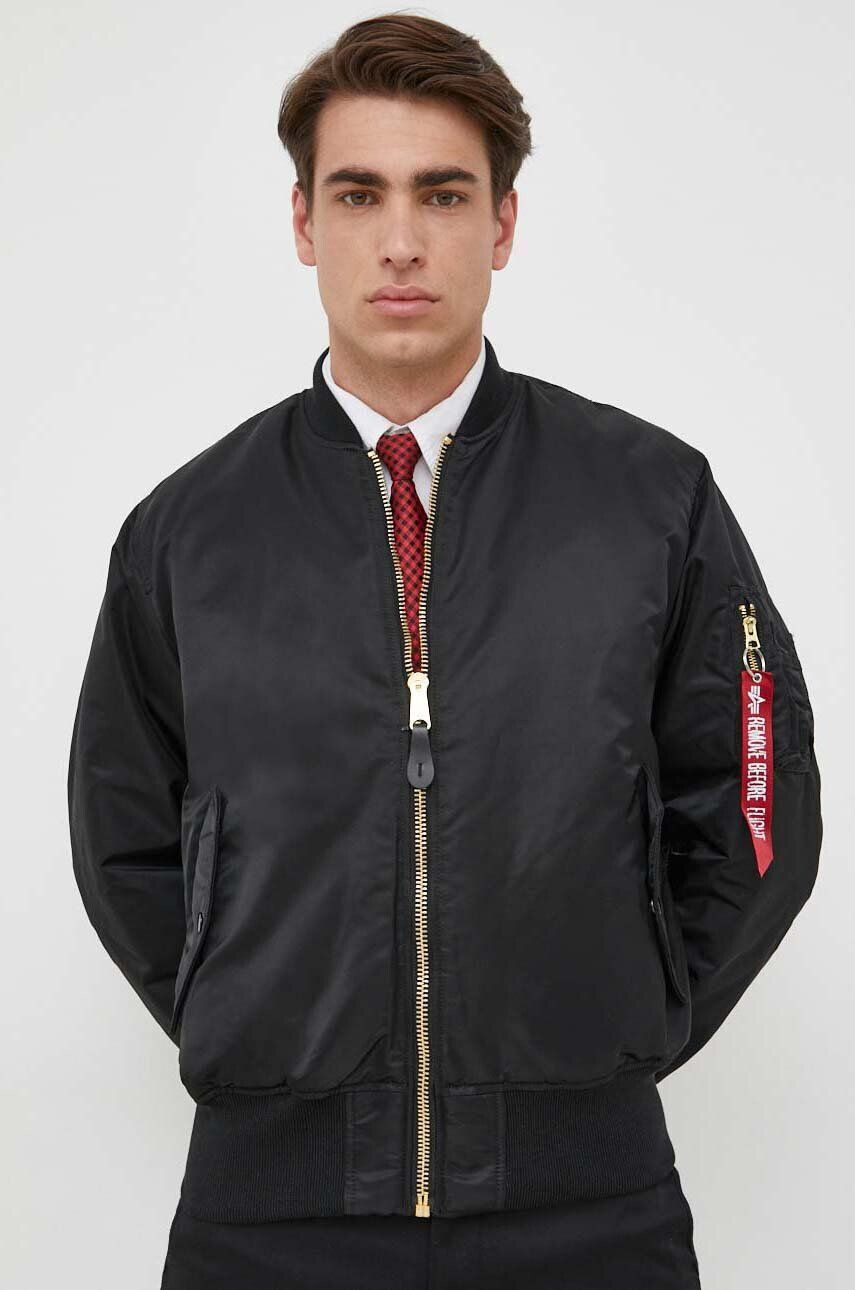 Alpha Industries Bomber bunda MA-1 černá barva zimní 100101.03 - Pepit.cz