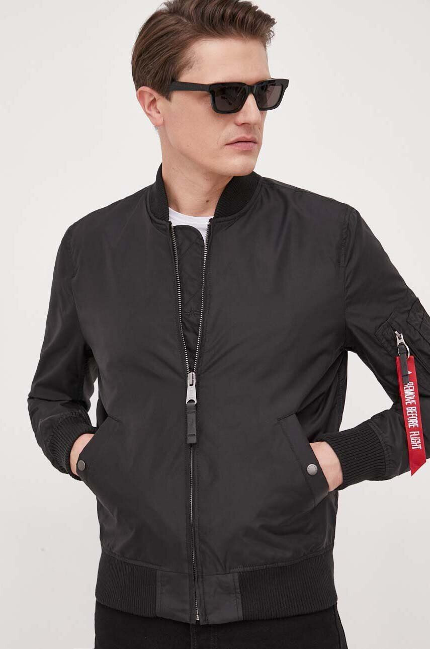 Alpha Industries Bomber bunda MA-1 TT černá barva přechodná 191103.03 - Pepit.cz