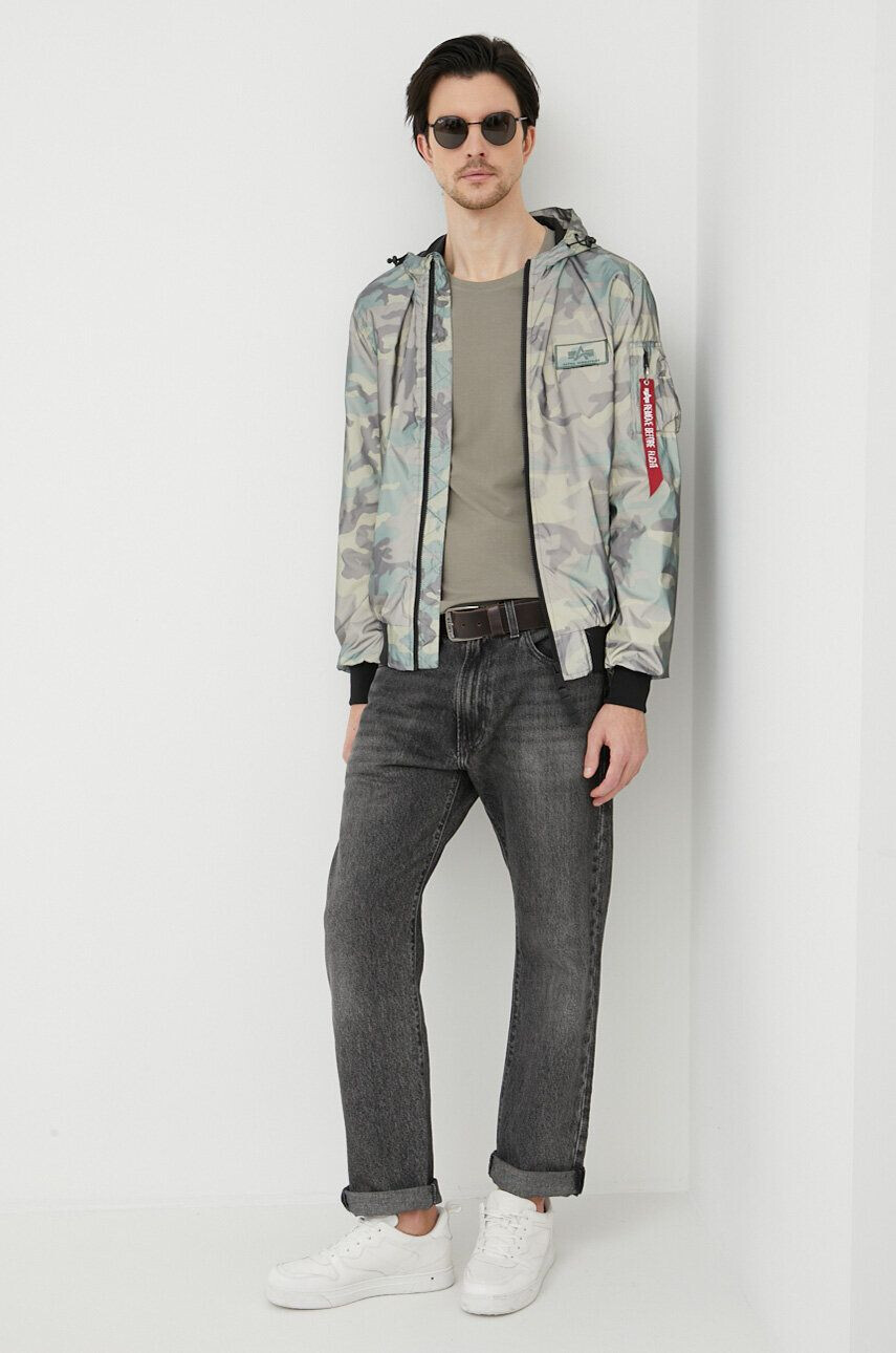 Alpha Industries Bunda pánská zelená barva přechodná 126138RC.408-WdlCamo65 - Pepit.cz