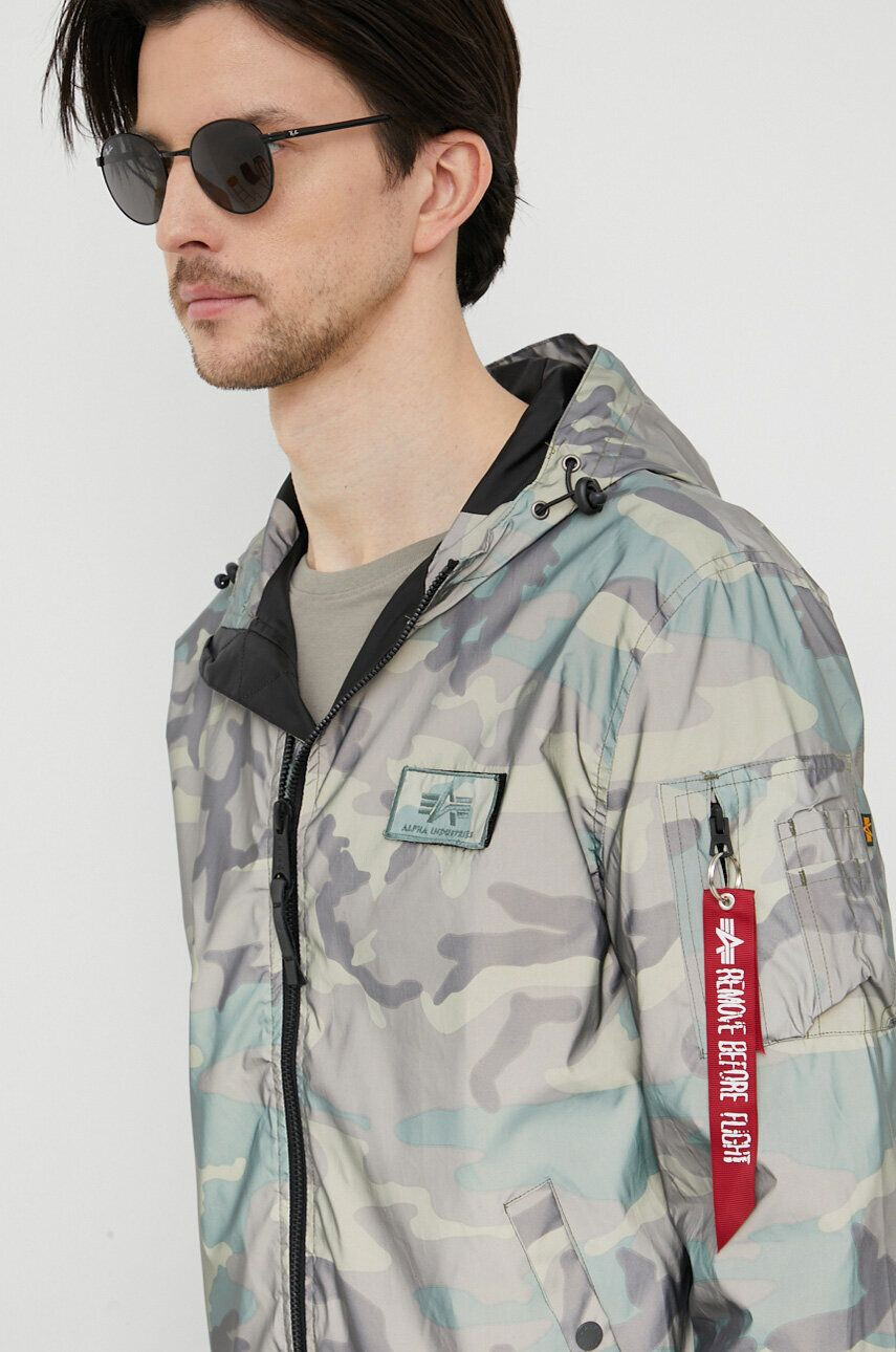 Alpha Industries Bunda pánská zelená barva přechodná 126138RC.408-WdlCamo65 - Pepit.cz