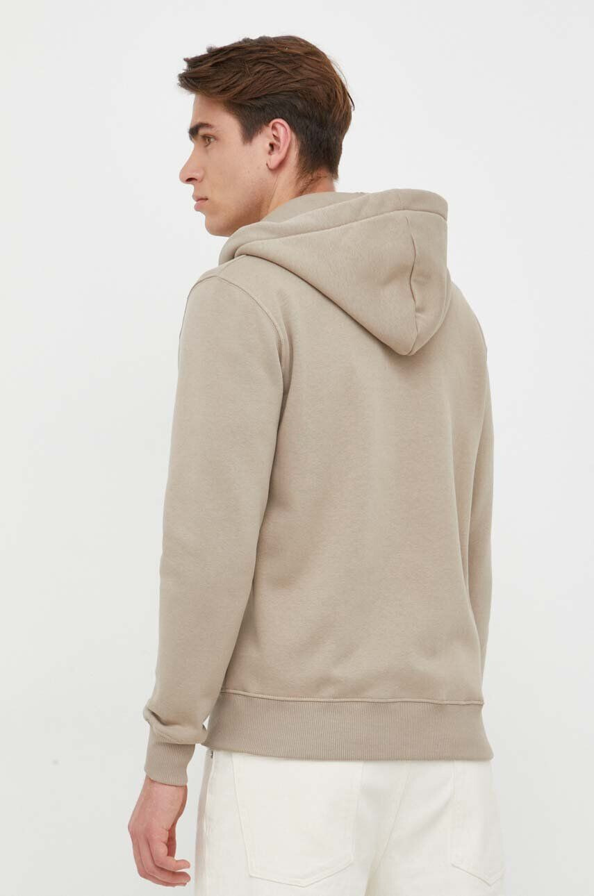 Alpha Industries Mikina pánská béžová barva s kapucí s potiskem - Pepit.cz