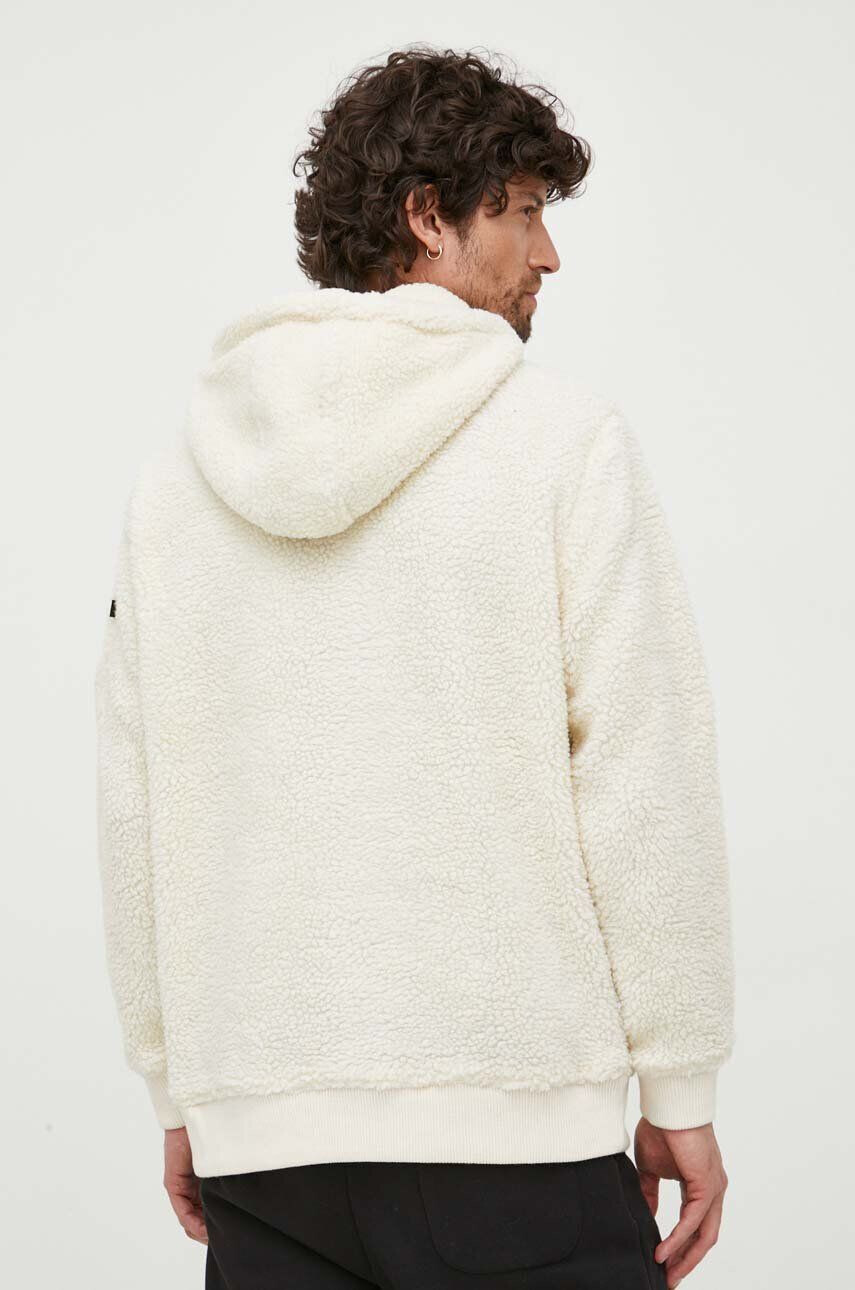 Alpha Industries Mikina Teddy Hoody pánská béžová barva s kapucí s aplikací 118330.16-cream - Pepit.cz