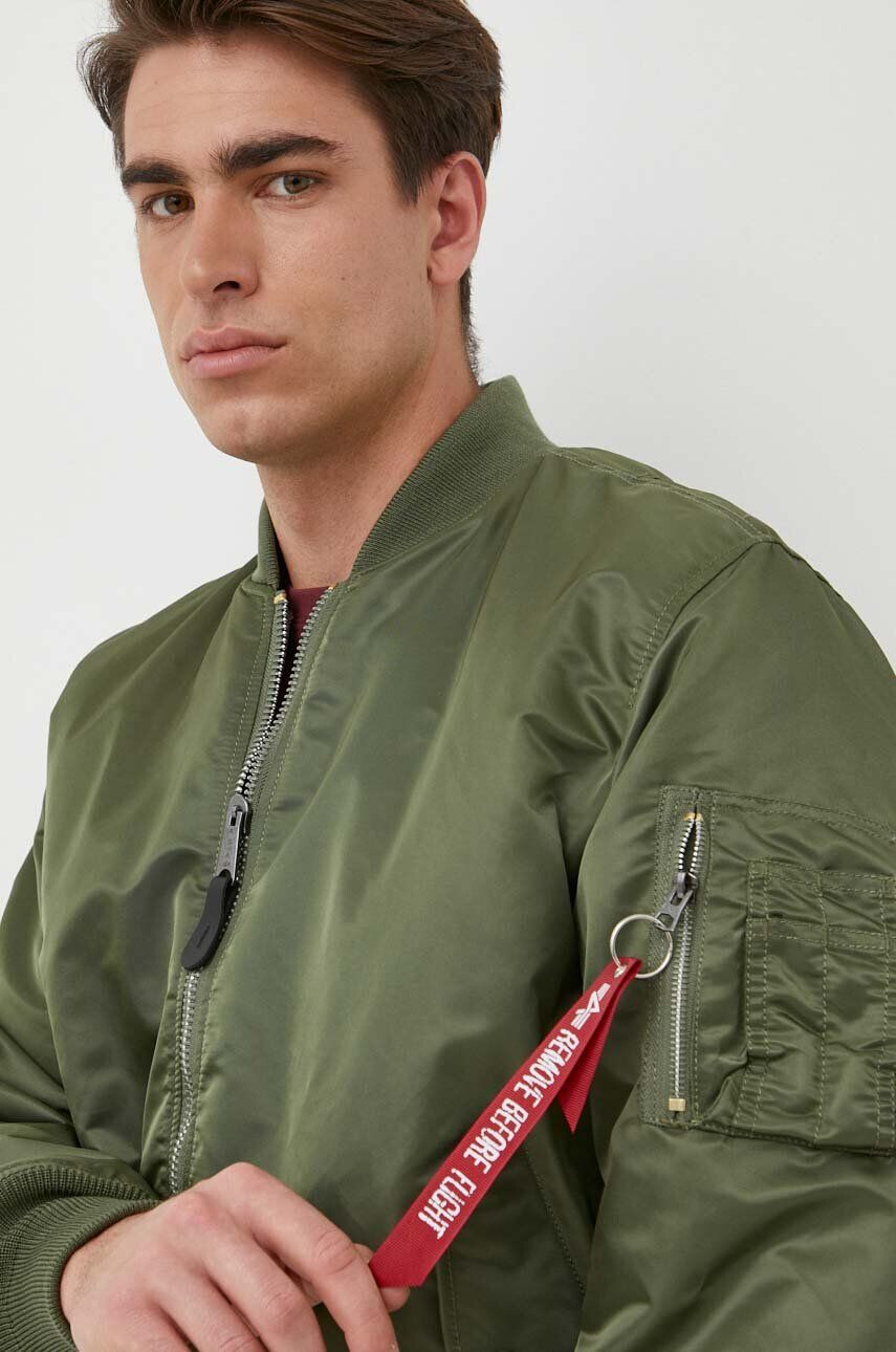 Alpha Industries Oboustranná dětská bomber bunda MA-1 pánská zelená barva přechodná 100101.01 - Pepit.cz