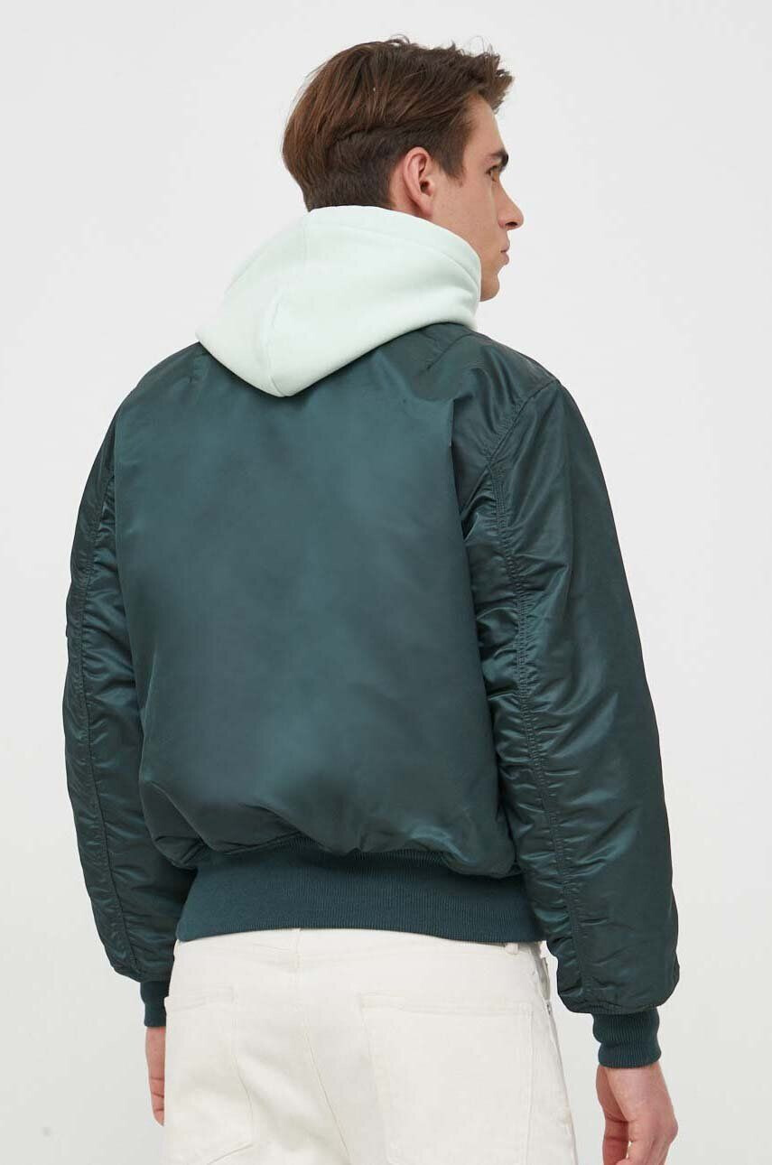 Alpha Industries Oboustranná dětská bomber bunda pánská zelená barva zimní - Pepit.cz