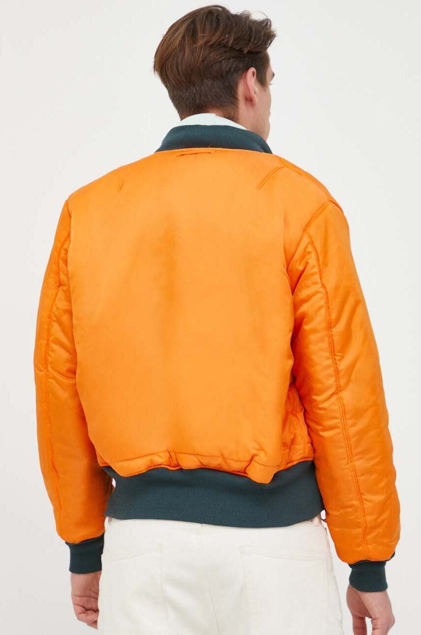 Alpha Industries Oboustranná dětská bomber bunda pánská zelená barva zimní - Pepit.cz