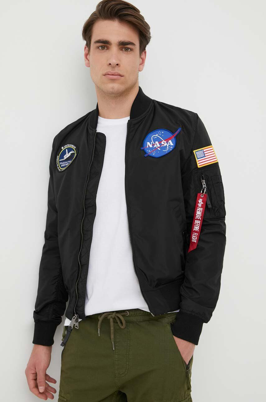 Alpha Industries Oboustranná dětská bomber bunda pánská černá barva přechodná 186101.03-Black - Pepit.cz