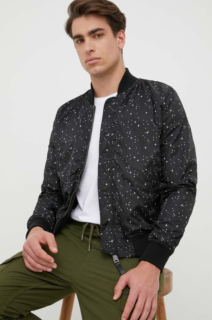 Alpha Industries Oboustranná dětská bomber bunda pánská černá barva přechodná 186101.03-Black - Pepit.cz