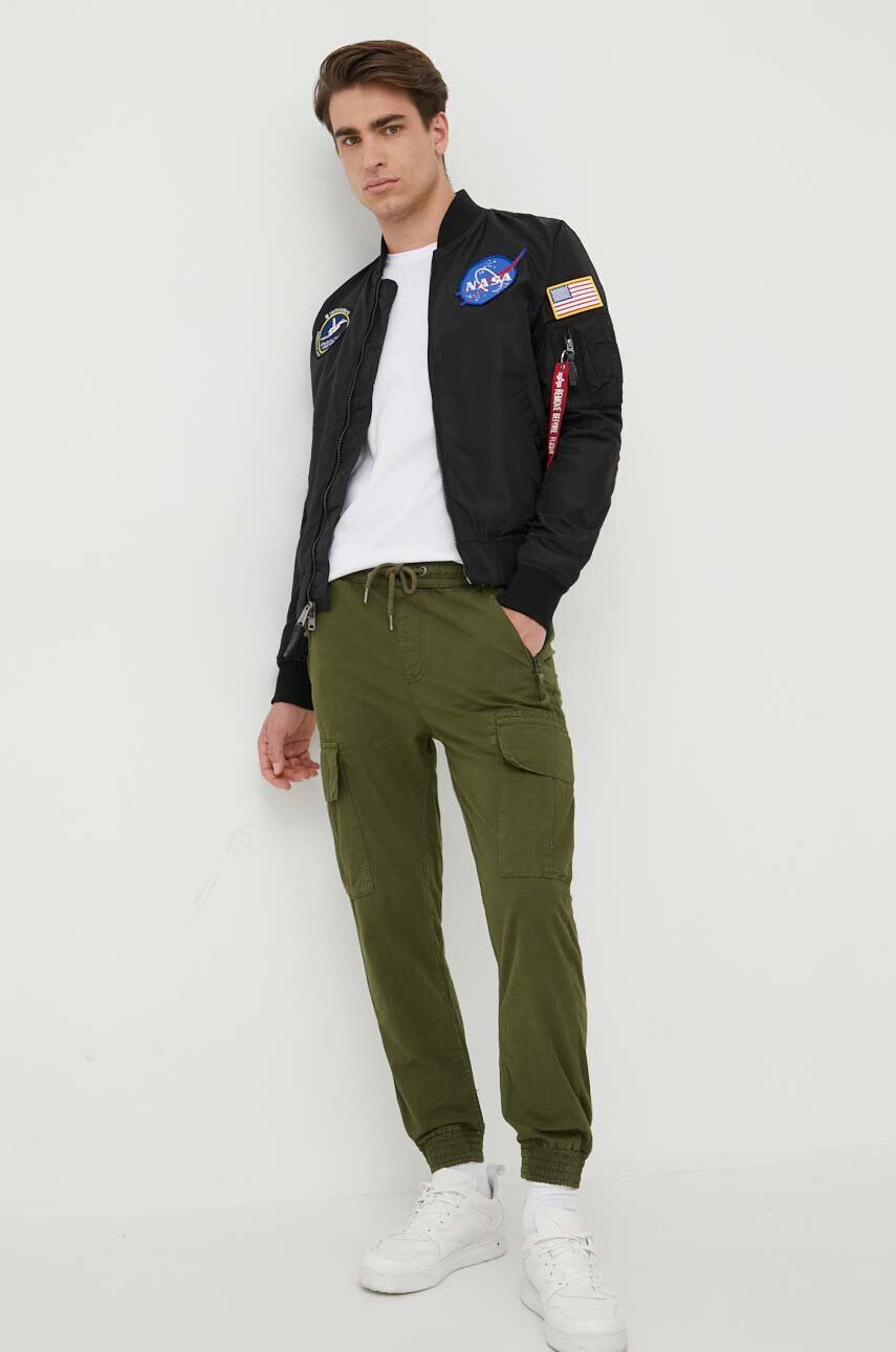 Alpha Industries Oboustranná dětská bomber bunda pánská černá barva přechodná 186101.03-Black - Pepit.cz