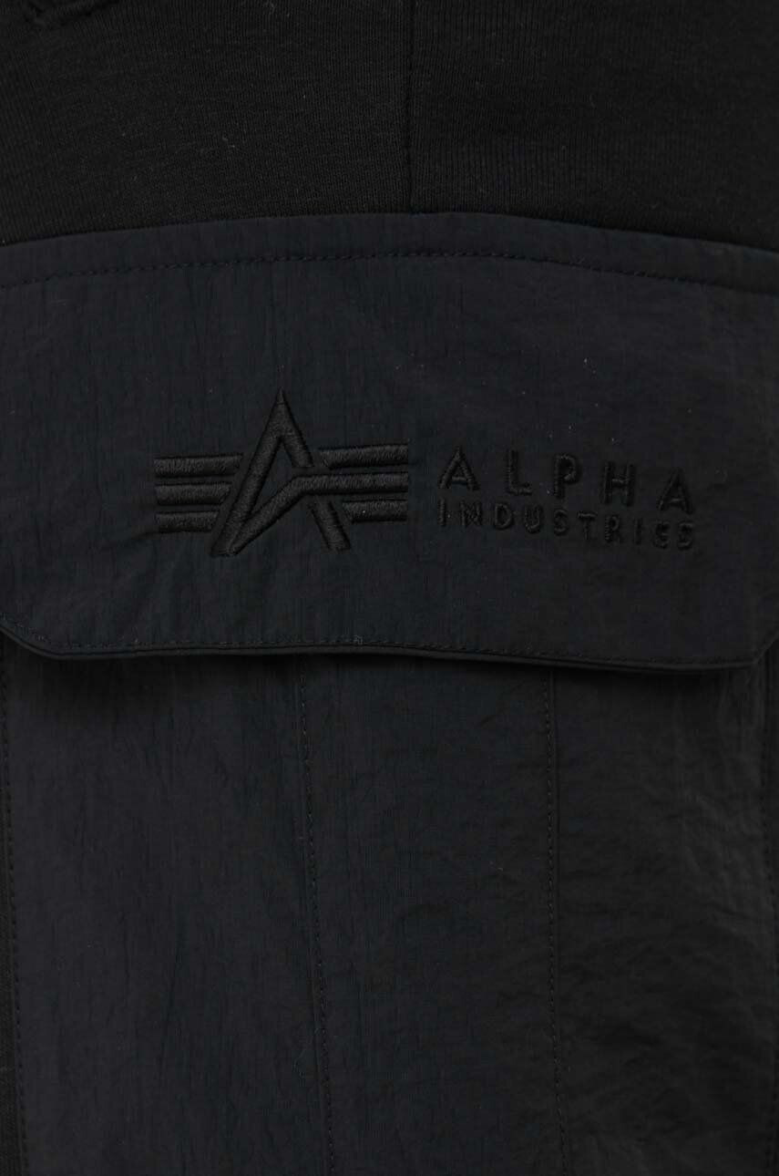 Alpha Industries Tepláky tmavomodrá barva s potiskem - Pepit.cz