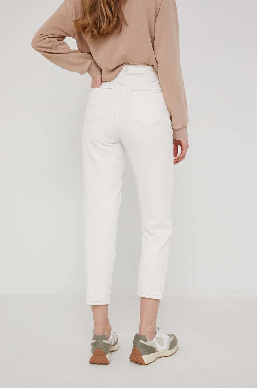 Answear Lab Džíny Premium Denim dámské bílá barva high waist - Pepit.cz