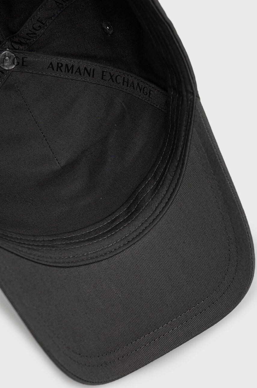 Armani Exchange Bavlněná čepice šedá barva s potiskem - Pepit.cz