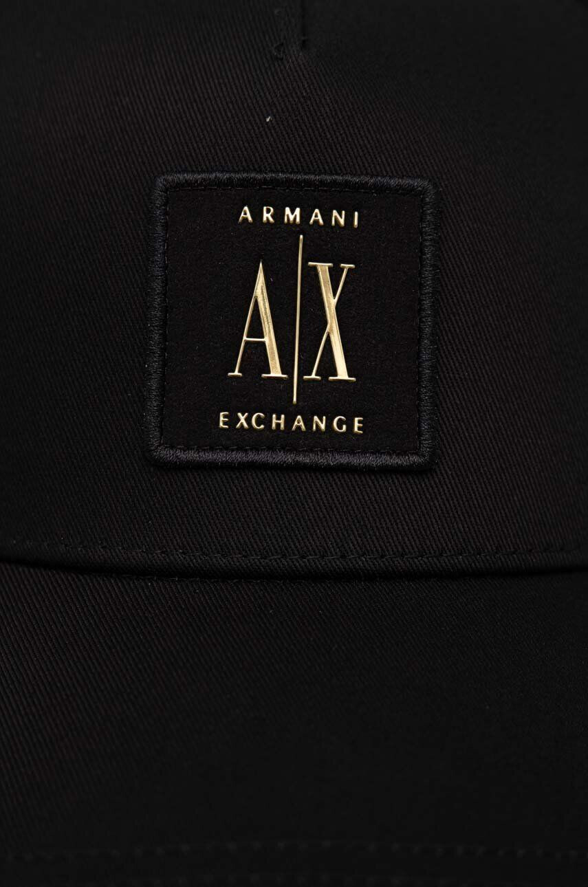 Armani Exchange Bavlněná baseballová čepice černá barva s aplikací - Pepit.cz