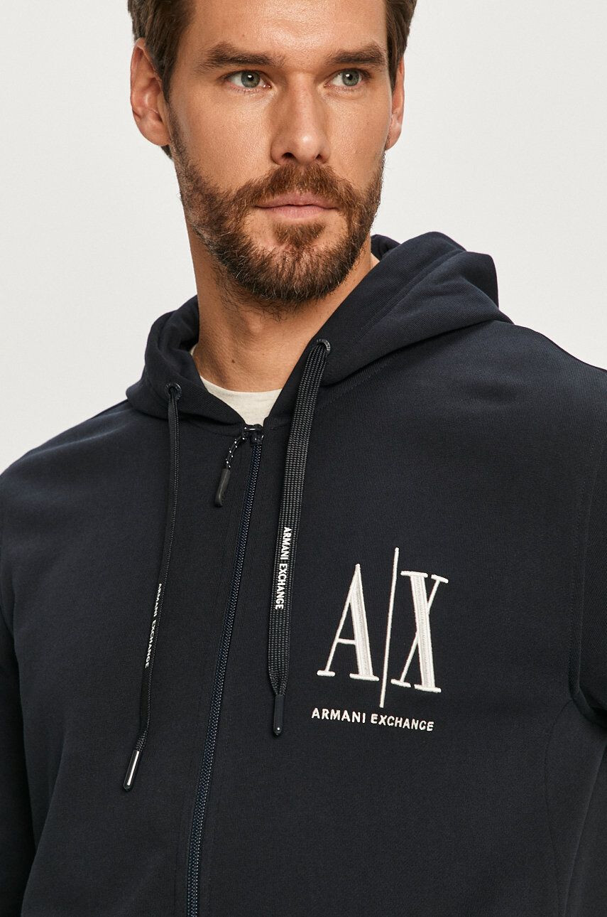 Armani Exchange Bavlněná mikina dámská černá barva s aplikací - Pepit.cz