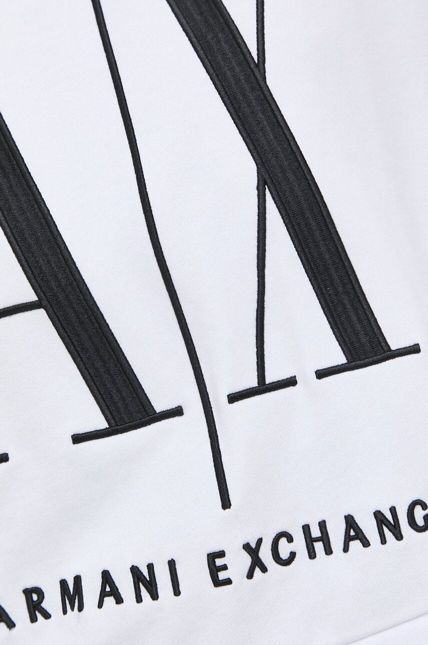 Armani Exchange Bavlněná mikina dámská bílá barva s aplikací - Pepit.cz