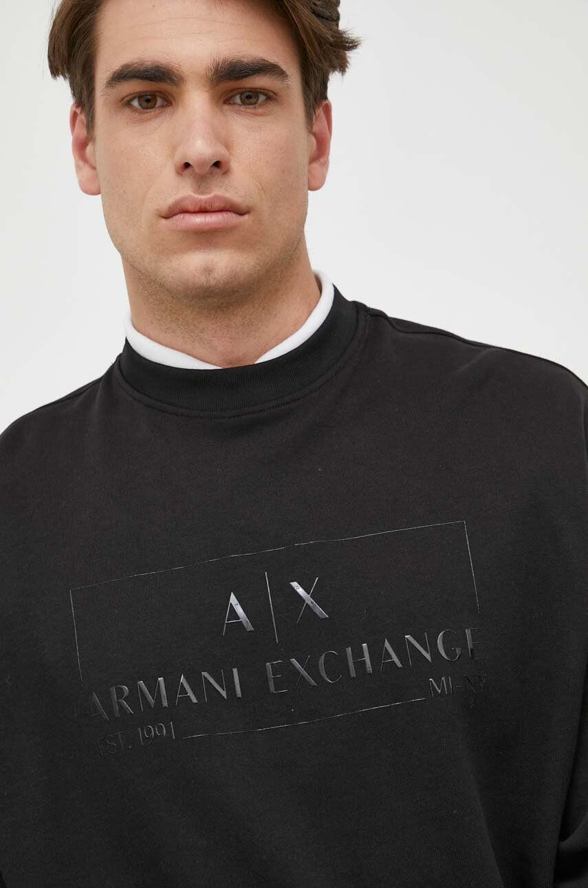 Armani Exchange Bavlněná mikina pánská červená barva vzorovaná - Pepit.cz