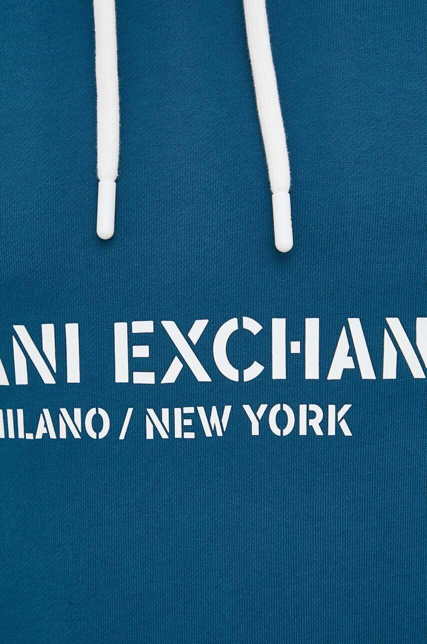 Armani Exchange Bavlněná mikina pánská s kapucí s potiskem - Pepit.cz