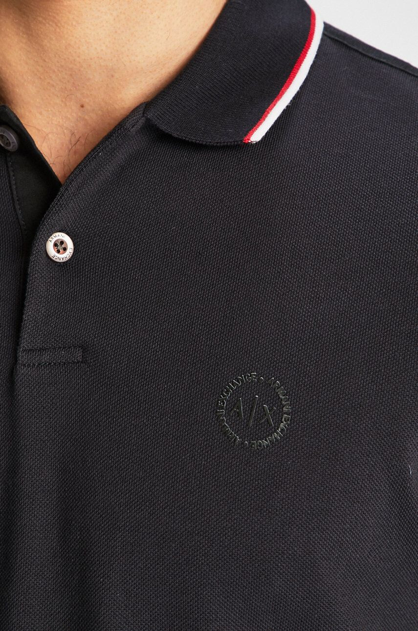 Armani Exchange Bavlněné polo tričko tmavomodrá barva hladké - Pepit.cz