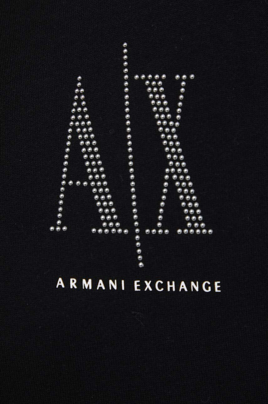 Armani Exchange Bavlněné šaty černá barva mini oversize - Pepit.cz