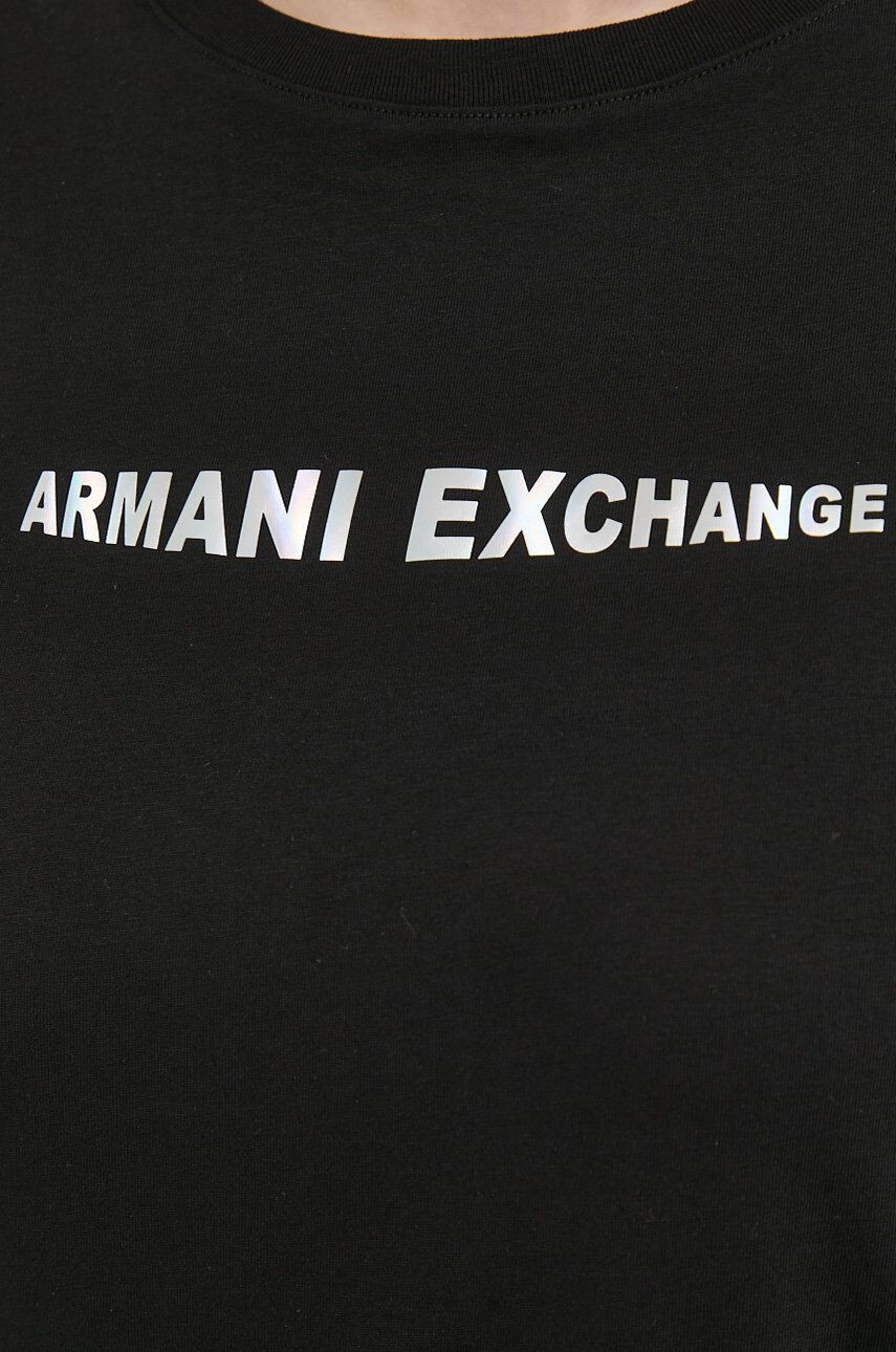 Armani Exchange Bavlněné šaty černá barva mini - Pepit.cz