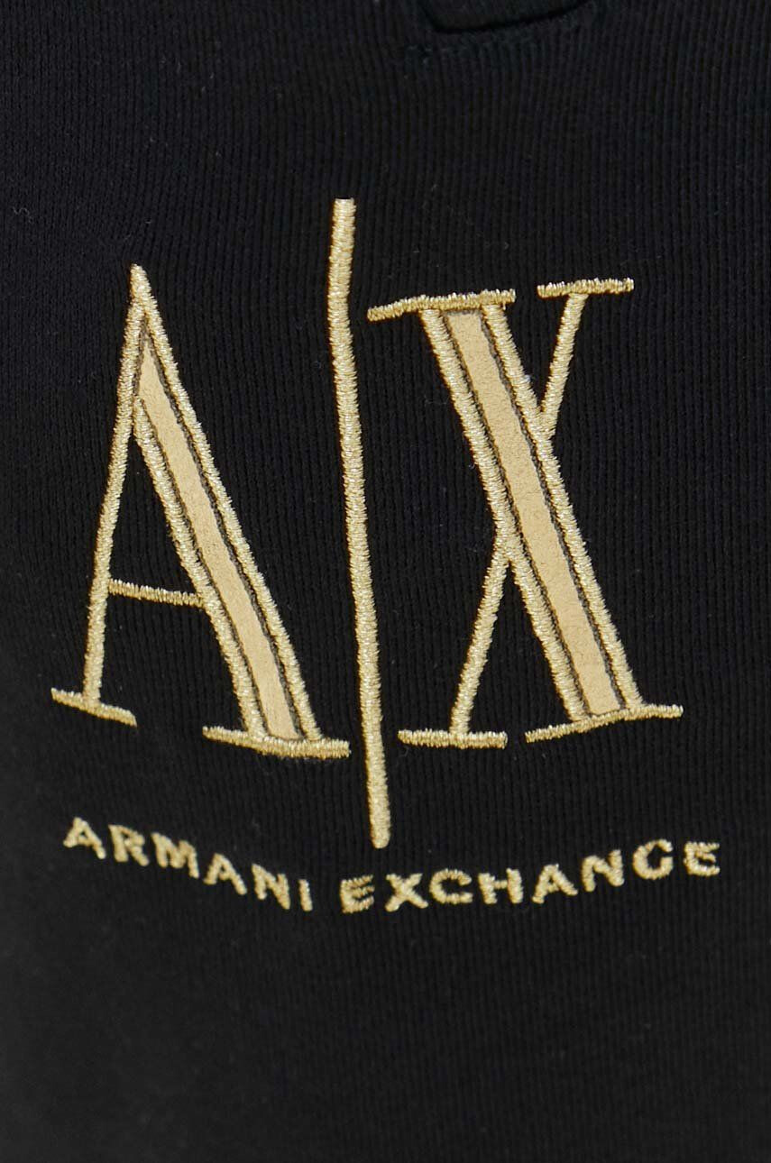 Armani Exchange Bavlněné tepláky tmavomodrá barva s aplikací - Pepit.cz