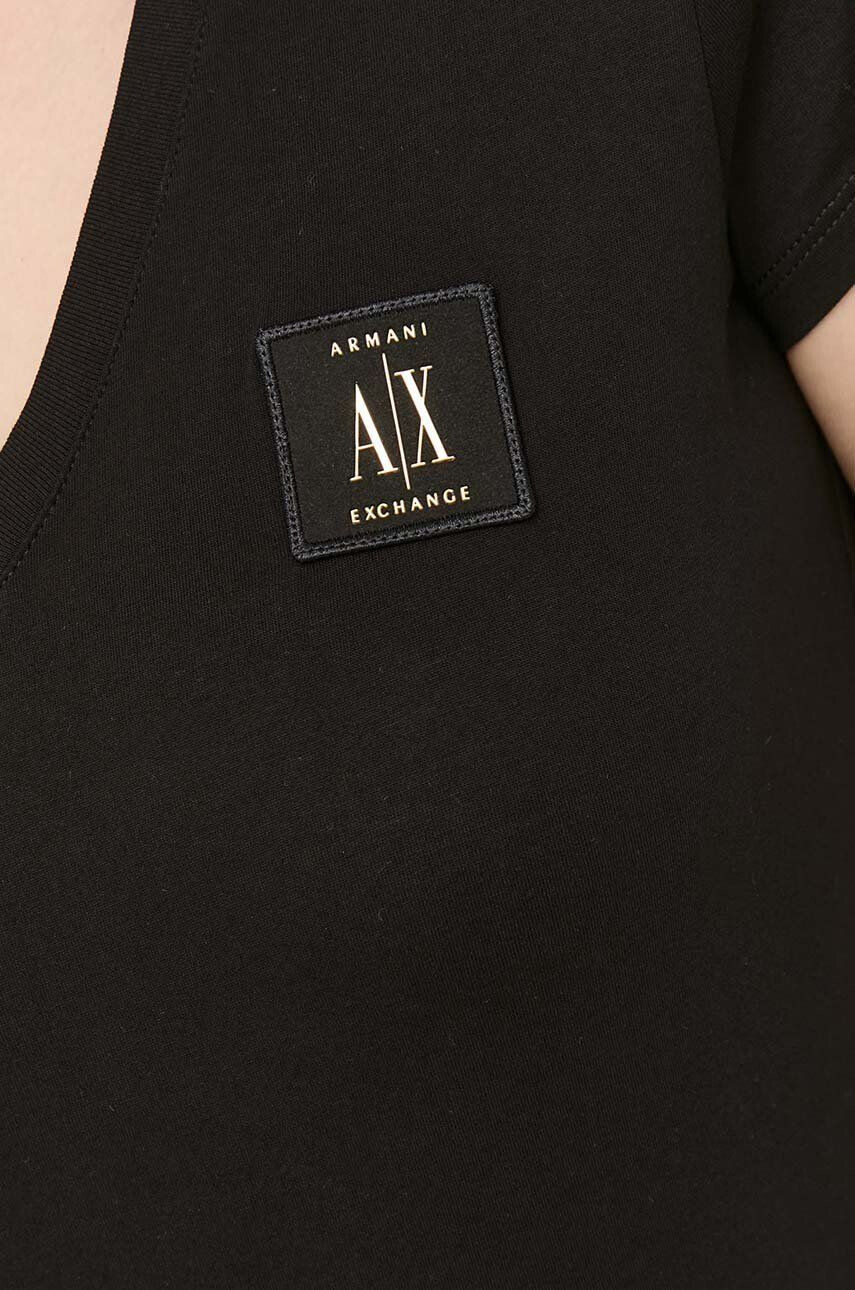 Armani Exchange Bavlněné tričko černá barva - Pepit.cz