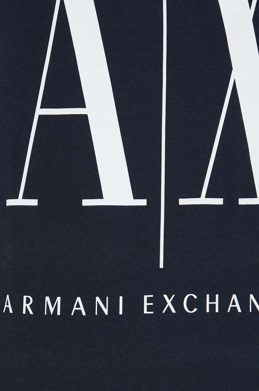 Armani Exchange Bavlněné tričko Tmavomodrá barva s potiskem - Pepit.cz