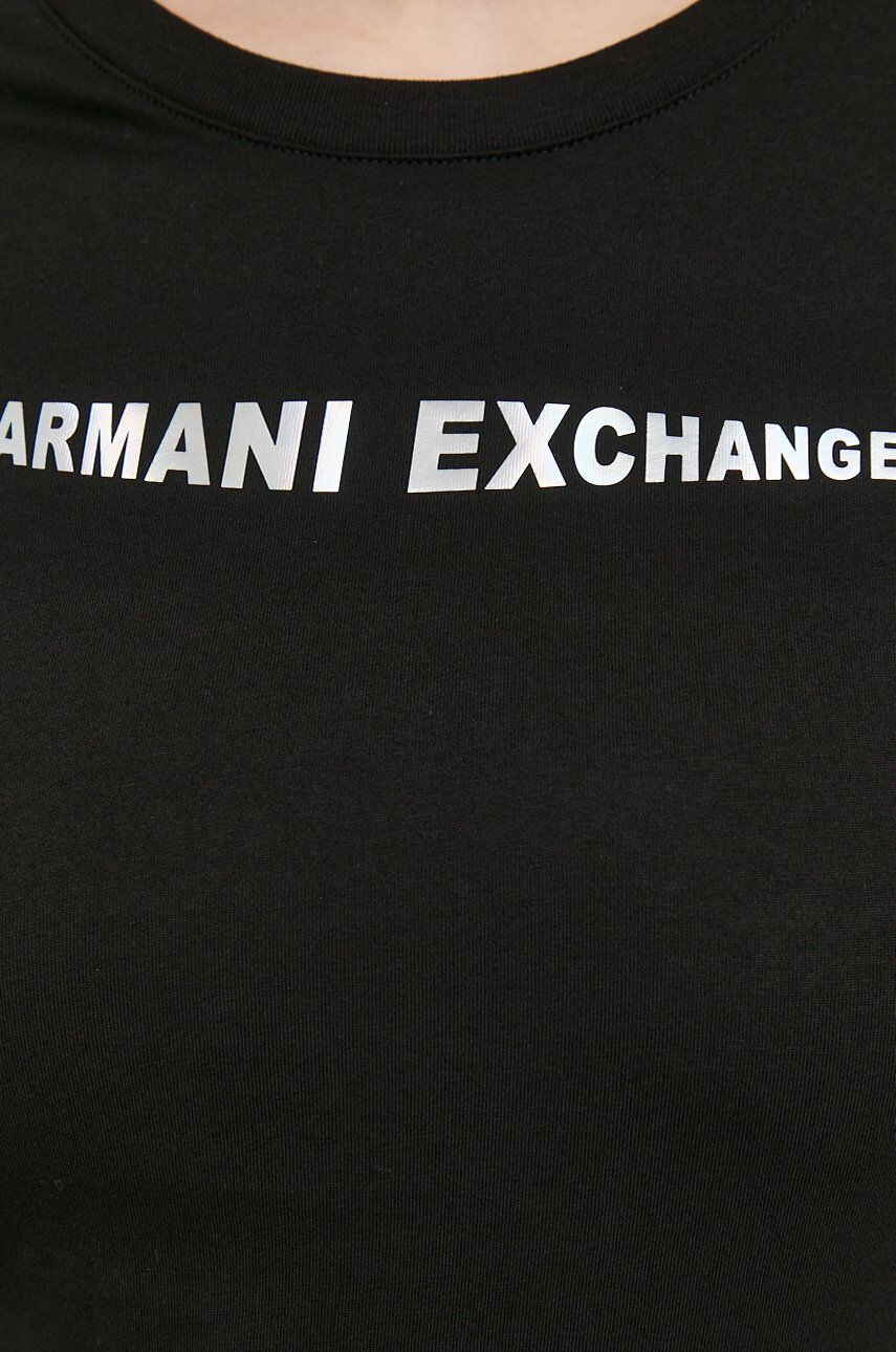 Armani Exchange Bavlněné tričko černá barva - Pepit.cz