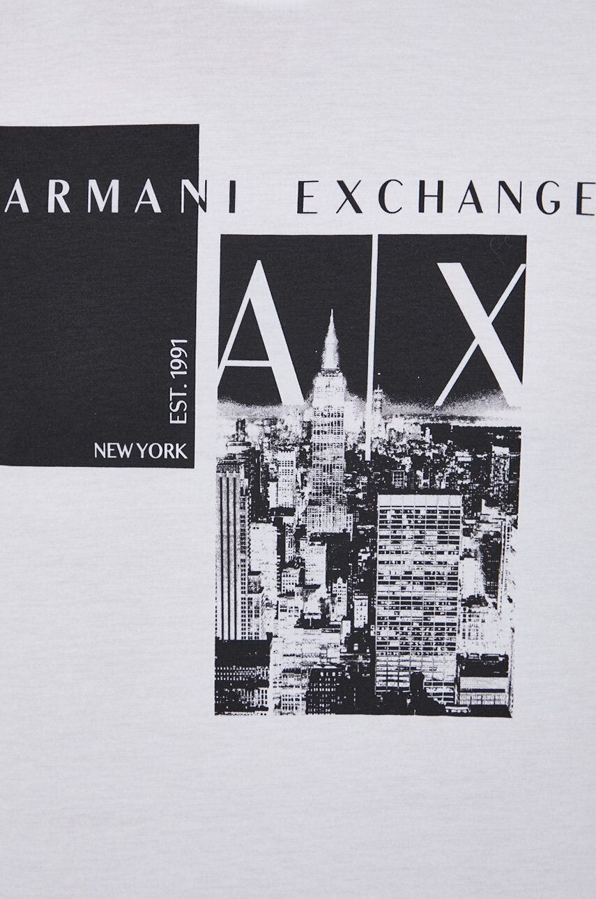 Armani Exchange Bavlněné tričko bílá barva - Pepit.cz