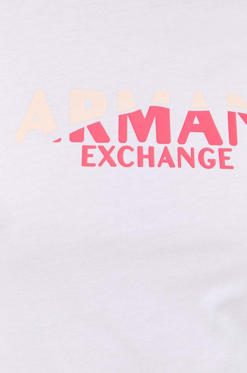 Armani Exchange Bavlněné tričko bílá barva - Pepit.cz