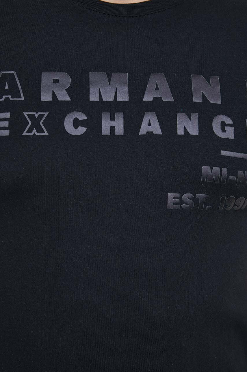 Armani Exchange Bavlněné tričko černá barva - Pepit.cz