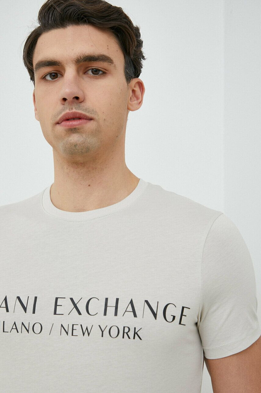 Armani Exchange Bavlněné tričko slim s klasickým límcem - Pepit.cz