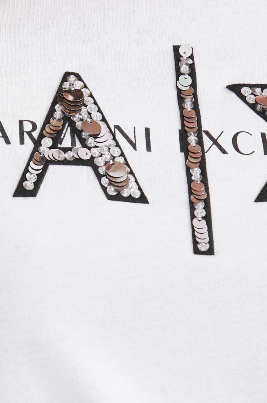 Armani Exchange Bavlněné tričko bílá barva - Pepit.cz