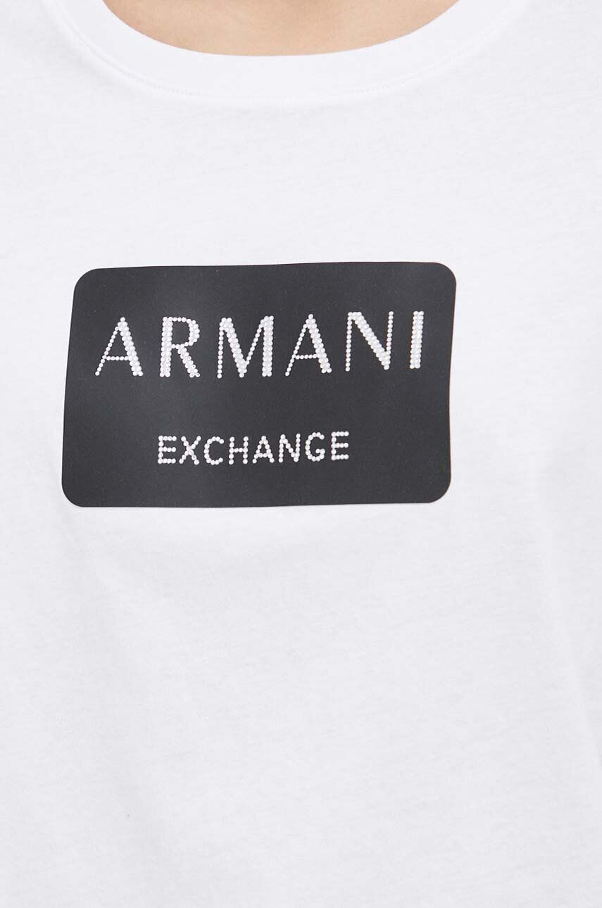 Armani Exchange Bavlněné tričko bílá barva - Pepit.cz