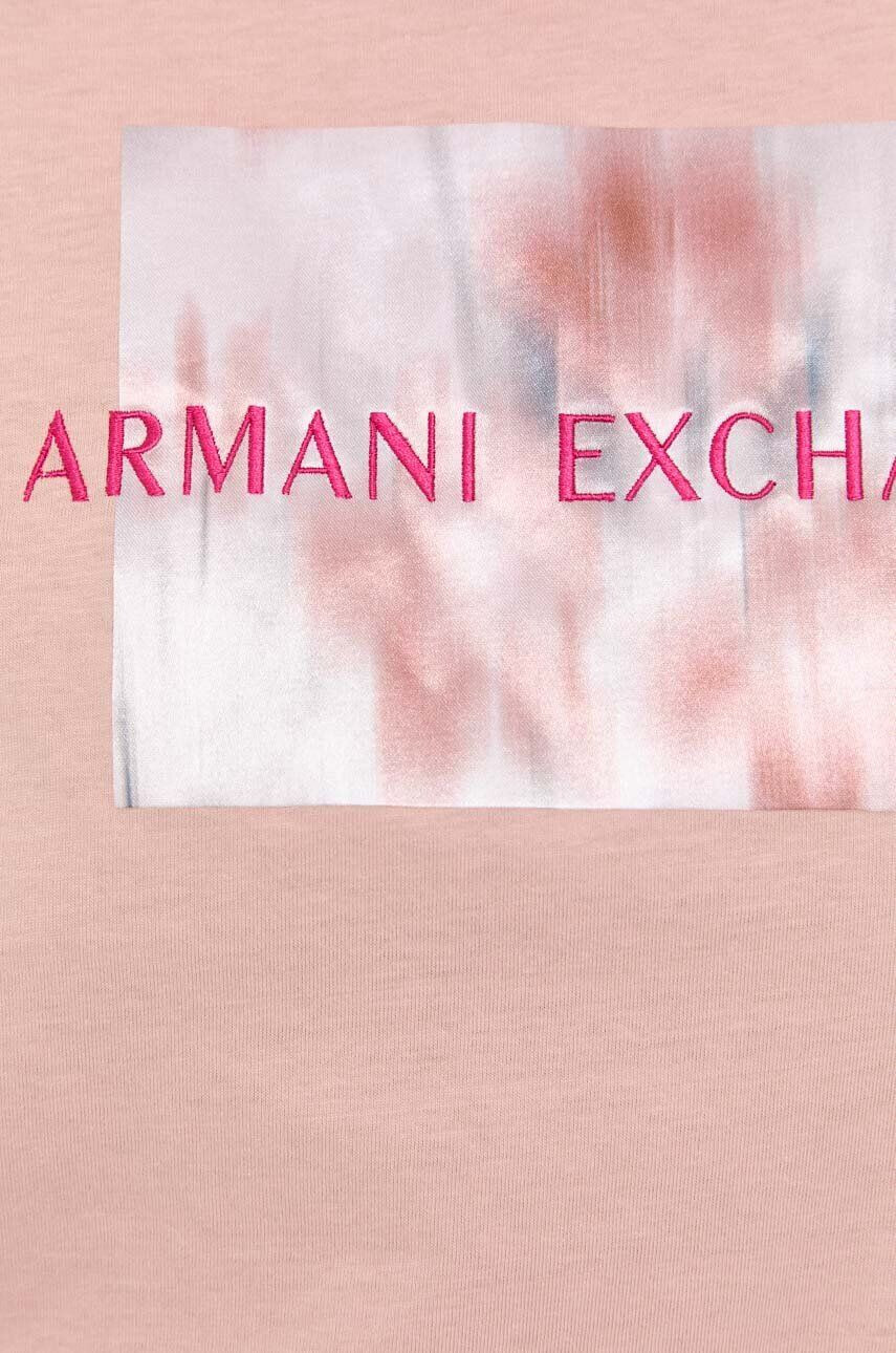 Armani Exchange Bavlněné tričko růžová barva - Pepit.cz