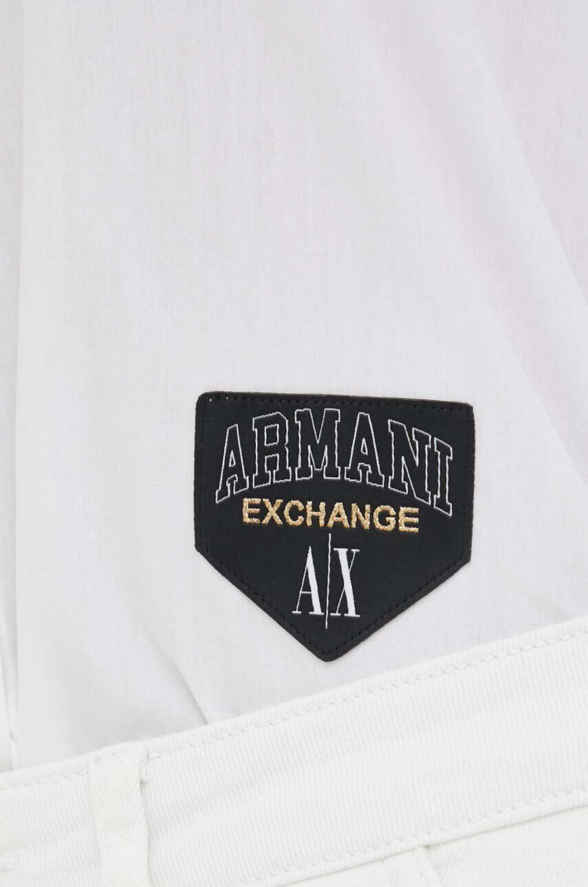 Armani Exchange Bavlněné tričko bílá barva regular s klasickým límcem - Pepit.cz