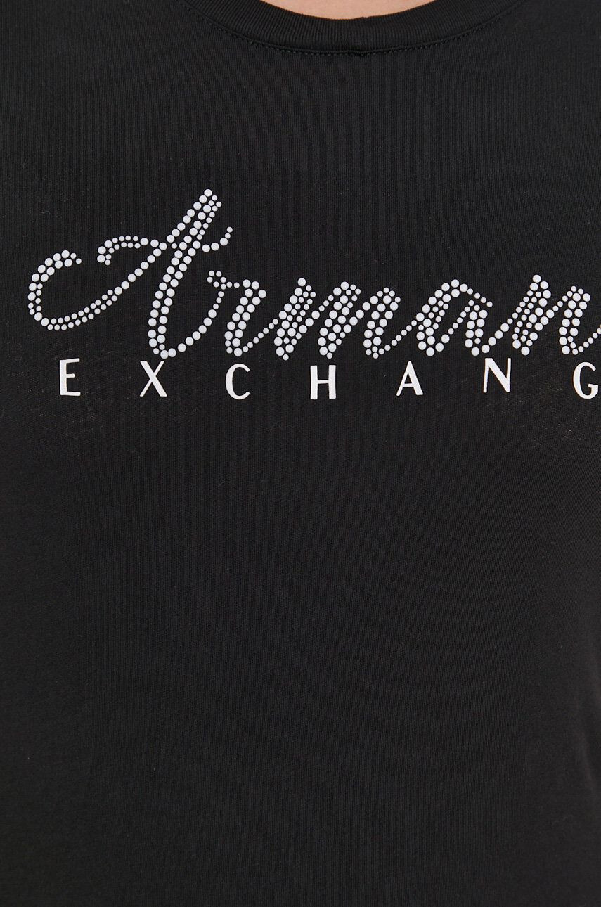 Armani Exchange Bavlněné tričko černá barva - Pepit.cz