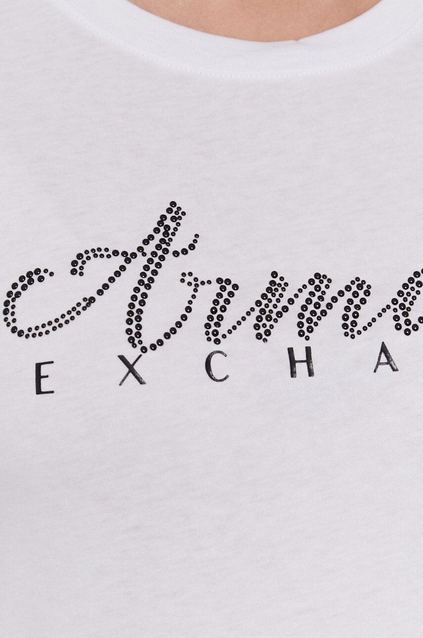 Armani Exchange Bavlněné tričko bílá barva - Pepit.cz